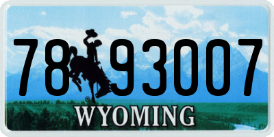 WY license plate 7893007