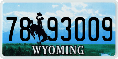 WY license plate 7893009