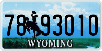 WY license plate 7893010