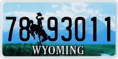 WY license plate 7893011