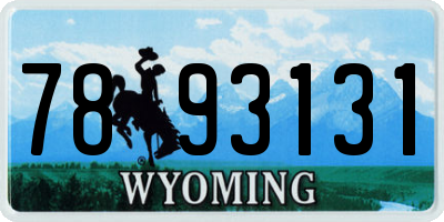 WY license plate 7893131