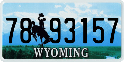 WY license plate 7893157