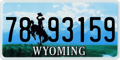 WY license plate 7893159