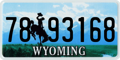 WY license plate 7893168