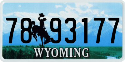 WY license plate 7893177