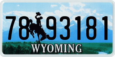 WY license plate 7893181