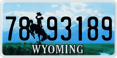 WY license plate 7893189