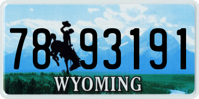 WY license plate 7893191
