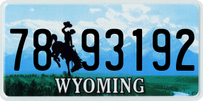 WY license plate 7893192