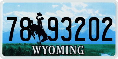 WY license plate 7893202