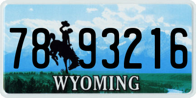 WY license plate 7893216