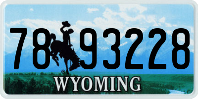 WY license plate 7893228
