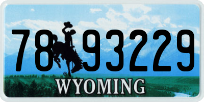 WY license plate 7893229