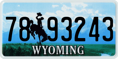 WY license plate 7893243