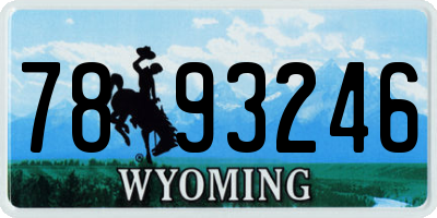 WY license plate 7893246