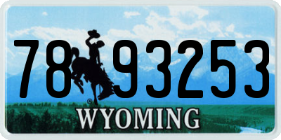 WY license plate 7893253