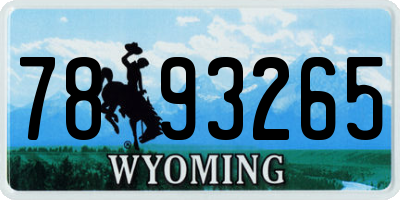 WY license plate 7893265