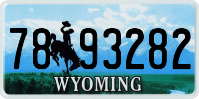 WY license plate 7893282
