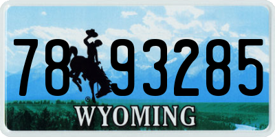 WY license plate 7893285
