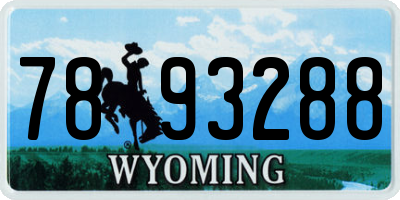 WY license plate 7893288