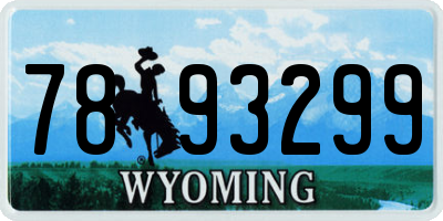 WY license plate 7893299