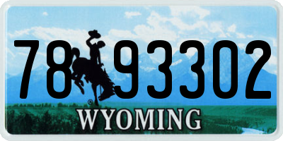 WY license plate 7893302