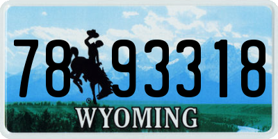 WY license plate 7893318