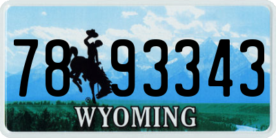 WY license plate 7893343