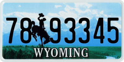 WY license plate 7893345