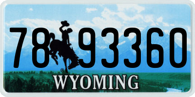 WY license plate 7893360