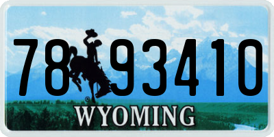 WY license plate 7893410