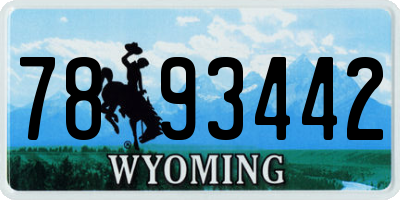 WY license plate 7893442