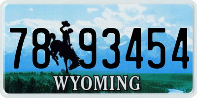 WY license plate 7893454
