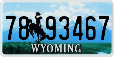 WY license plate 7893467