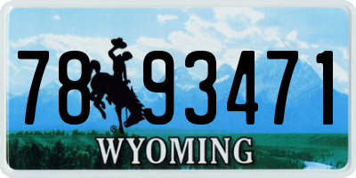 WY license plate 7893471