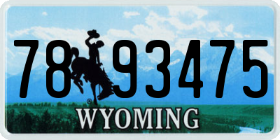 WY license plate 7893475