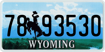 WY license plate 7893530