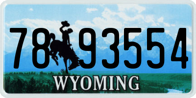 WY license plate 7893554