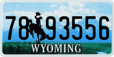 WY license plate 7893556