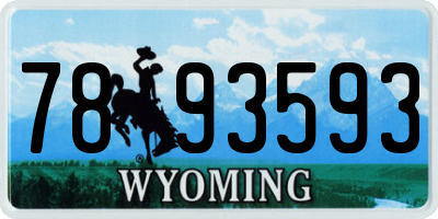 WY license plate 7893593