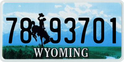 WY license plate 7893701