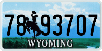 WY license plate 7893707