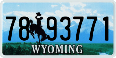 WY license plate 7893771