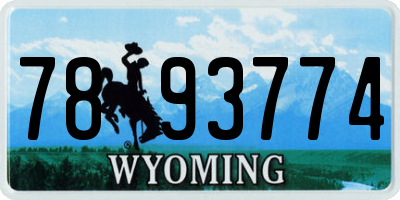 WY license plate 7893774