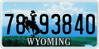 WY license plate 7893840