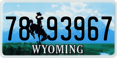 WY license plate 7893967