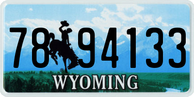 WY license plate 7894133