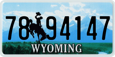 WY license plate 7894147
