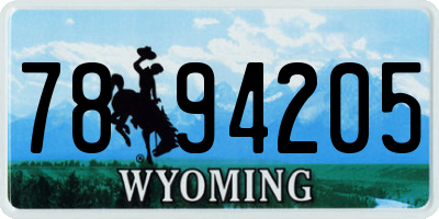 WY license plate 7894205