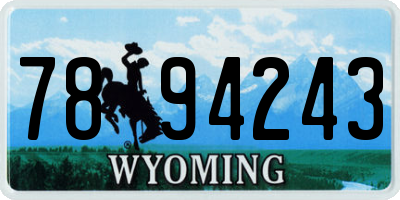 WY license plate 7894243